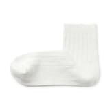 婦人　足なり直角　履き口やわらか　太リブショート丈靴下