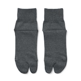 婦人　足なり直角　履き口やわらか　たび型ショート丈靴下（口ゴムなし）　※杢色