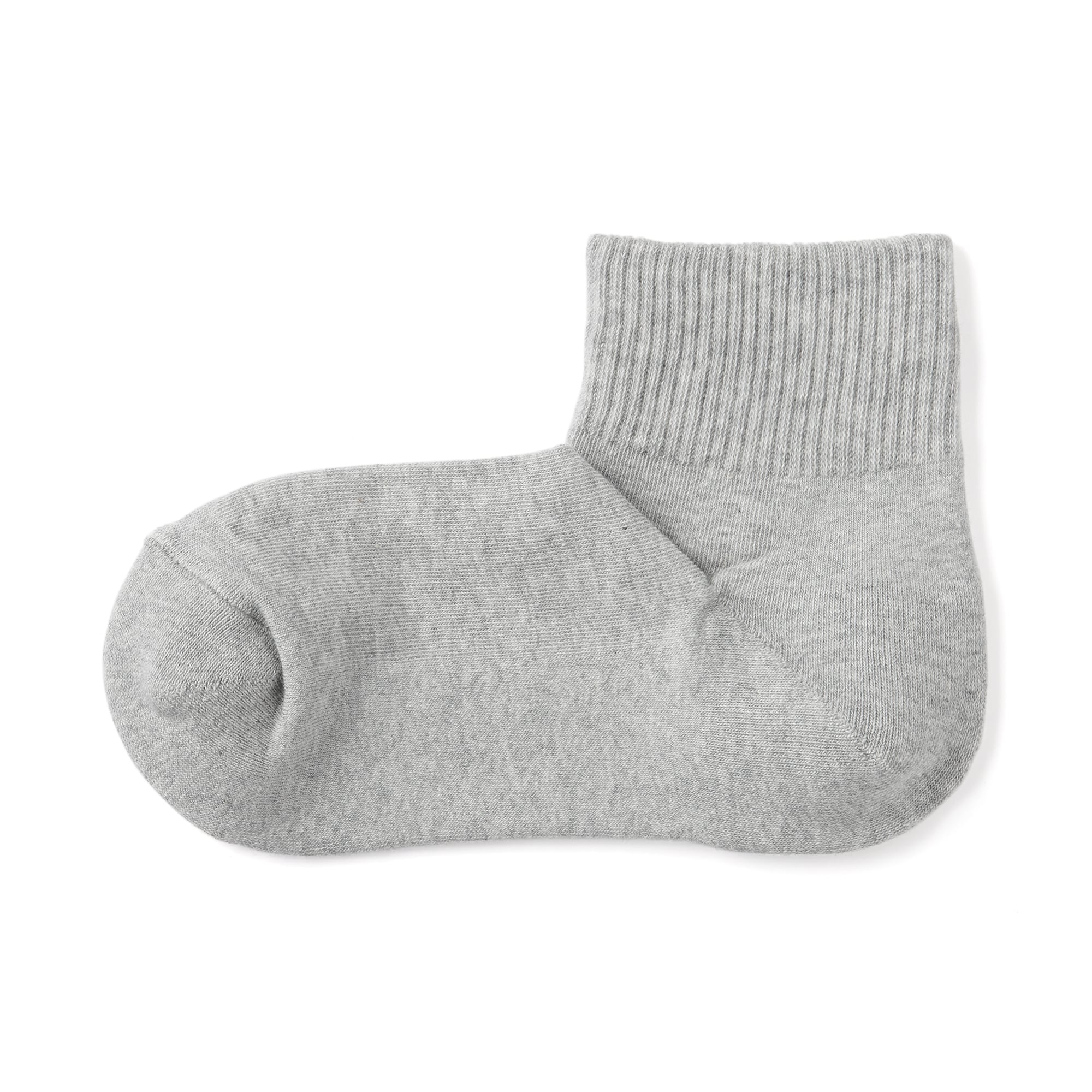 婦人　足なり直角　履き口やわらか　パイル編み　ショート丈靴下　※杢色