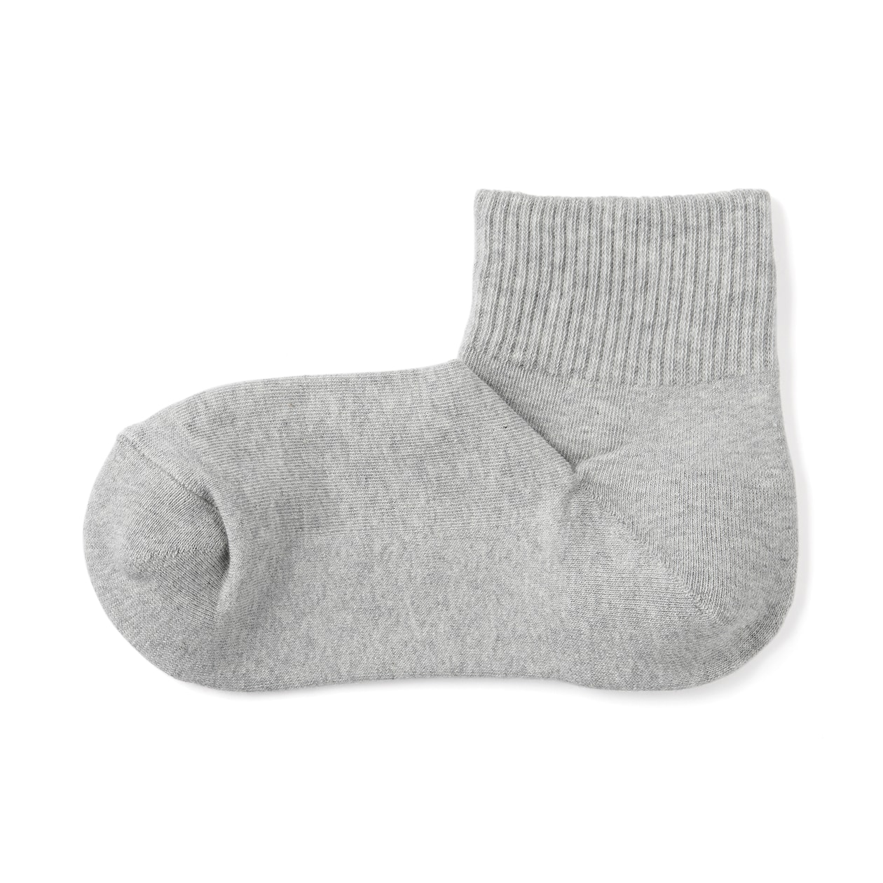 婦人　足なり直角　履き口やわらか　パイル編み　ショート丈靴下　※杢色