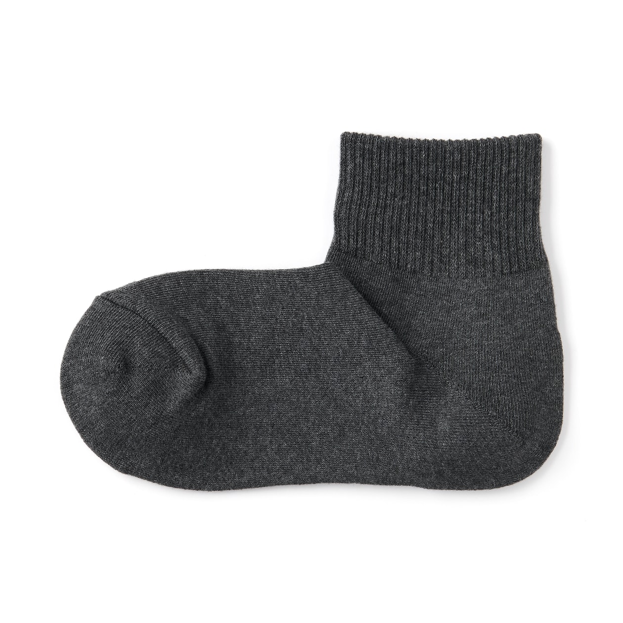 婦人　足なり直角　履き口やわらか　パイル編み　ショート丈靴下　※杢色