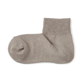 婦人　足なり直角　履き口やわらか　パイル編み　ショート丈靴下　※杢色