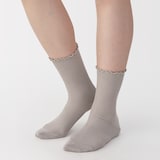 婦人　足なり直角　履き口やわらか　レーヨン混メロウ　靴下