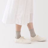 婦人　足なり直角　履き口やわらか　三層　靴下（口ゴムなし）