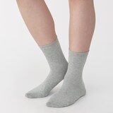 婦人　足なり直角　履き口やわらか　三層　靴下（口ゴムなし）※再生コットン