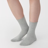 婦人　足なり直角　履き口やわらか　三層　靴下（口ゴムなし）※再生コットン