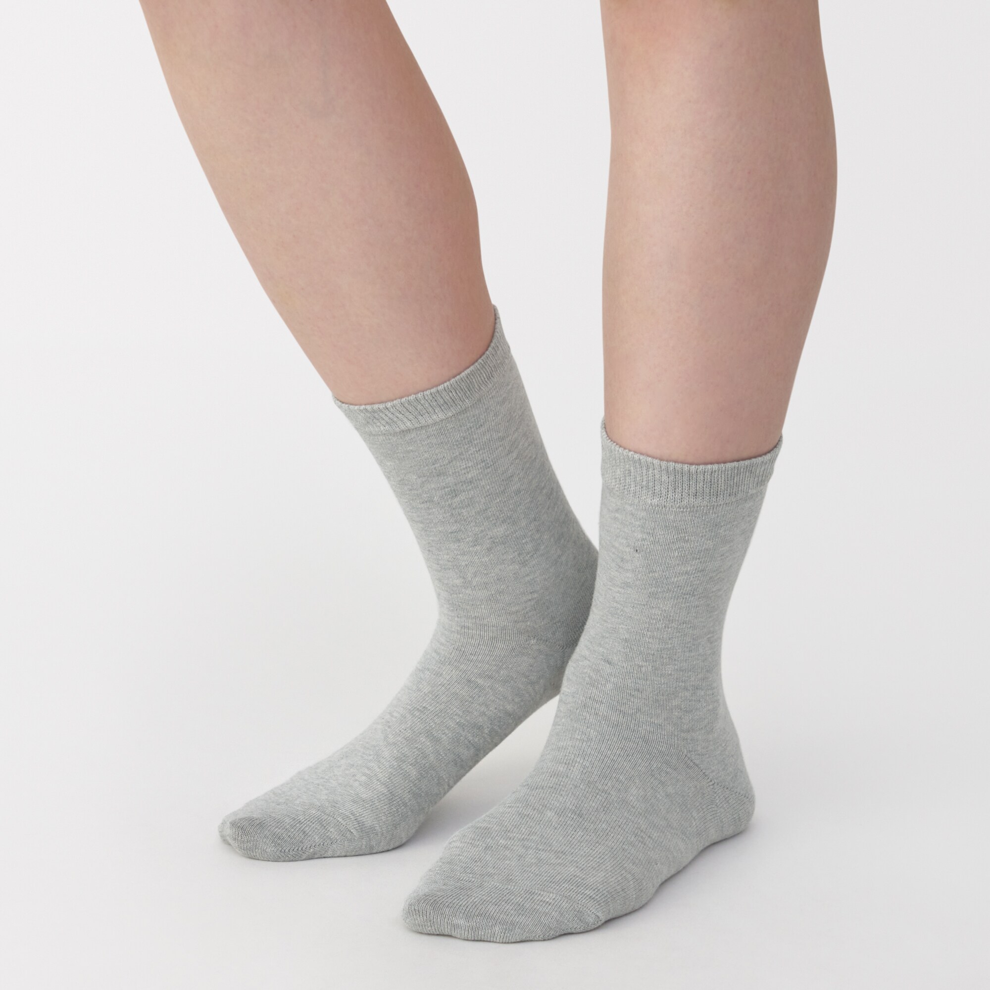 婦人　足なり直角　履き口やわらか　三層　靴下（口ゴムなし）※再生コットン