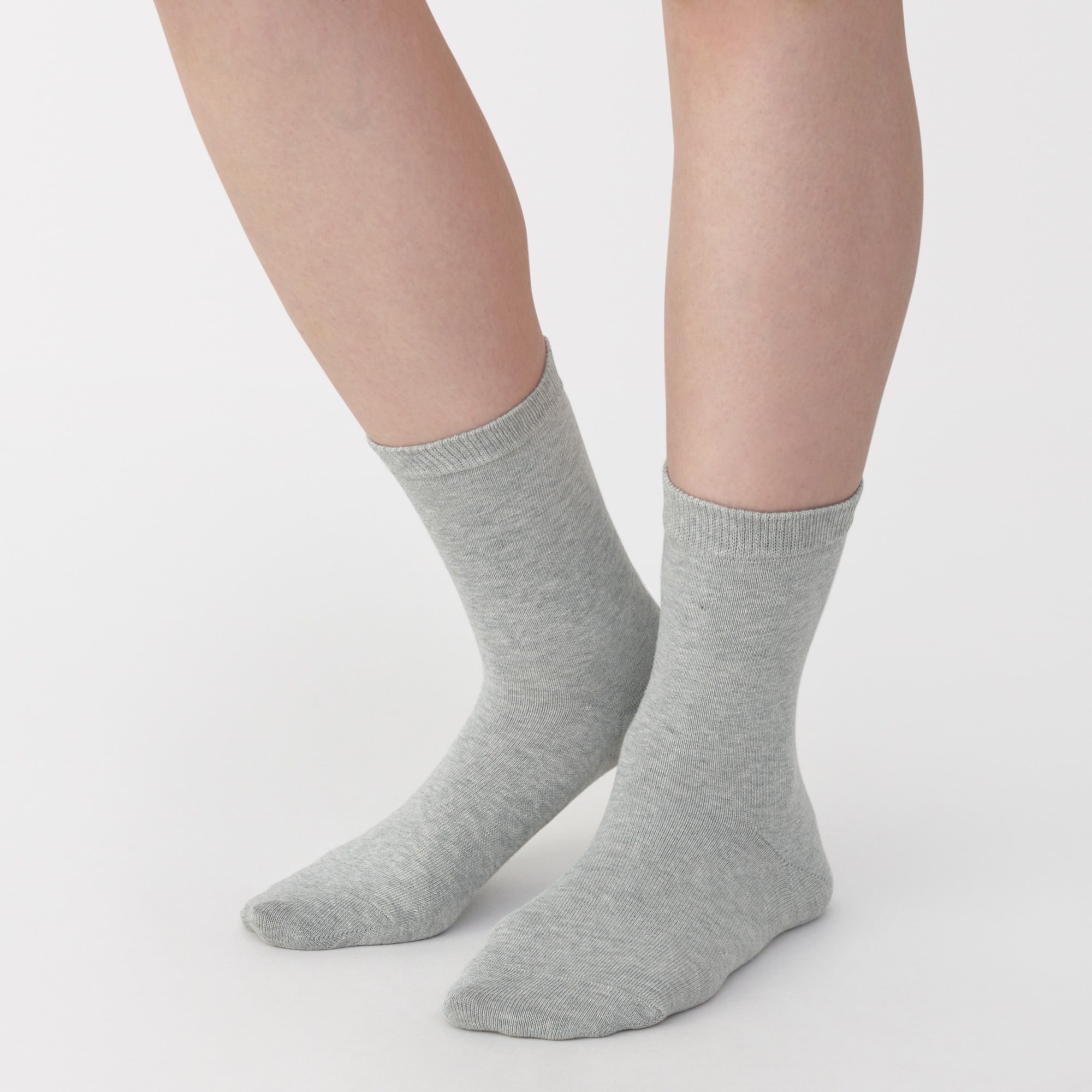 婦人　足なり直角　履き口やわらか　三層　靴下（口ゴムなし）※再生コットン
