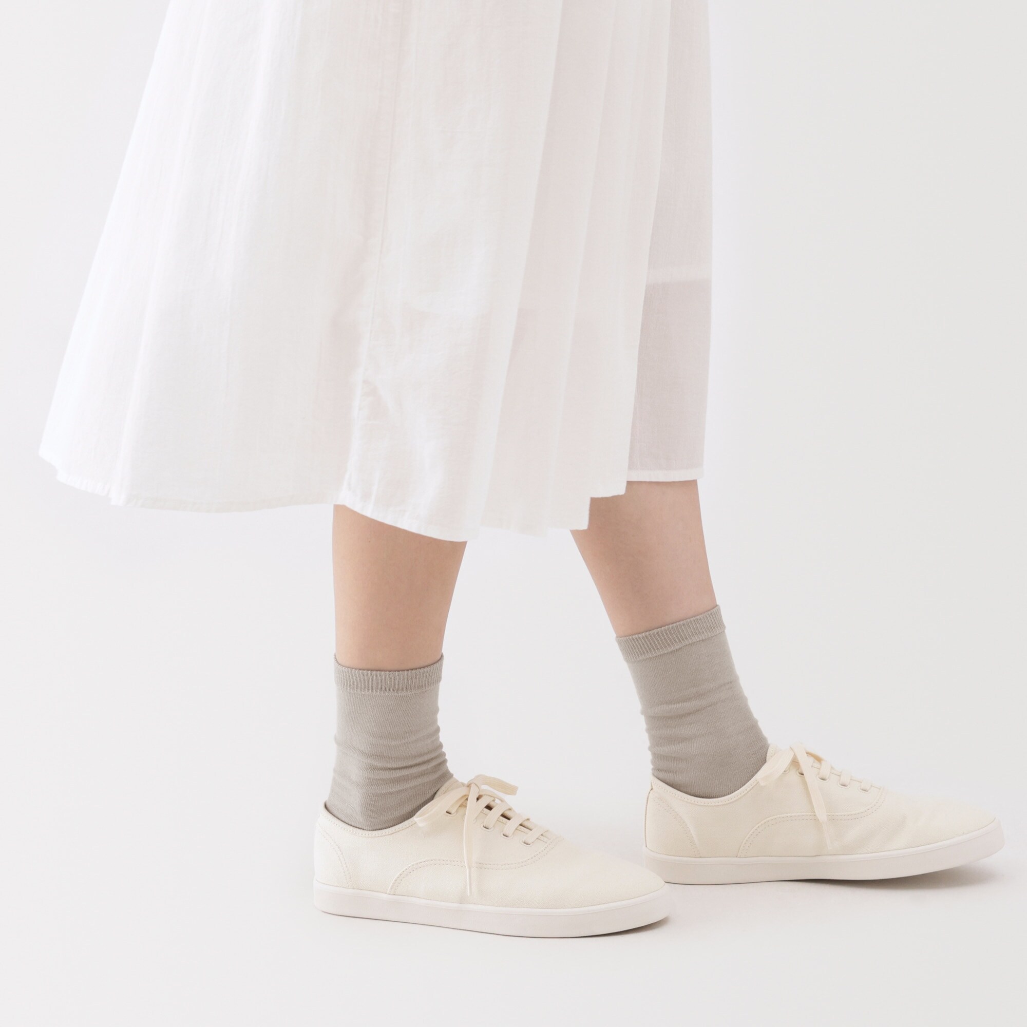 婦人　足なり直角　履き口やわらか　三層　靴下（口ゴムなし）※再生コットン