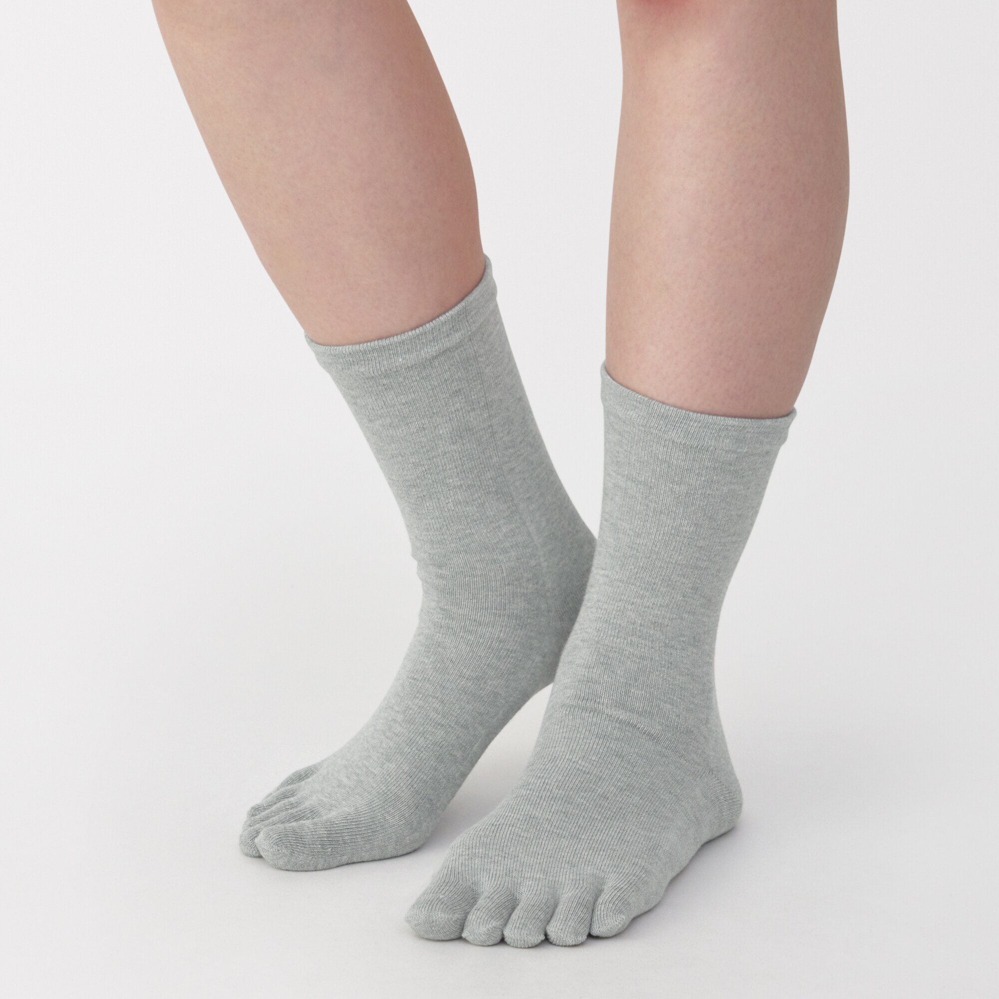 婦人　足なり直角　５本指靴下　※再生コットン