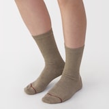婦人　足なり直角　履き口やわらか　あったか綿　靴下（ウール入り・口ゴムなし）