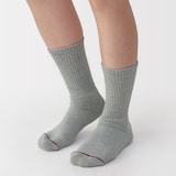 婦人　足なり直角　あったか綿　厚手靴下（ウール入り・無地）