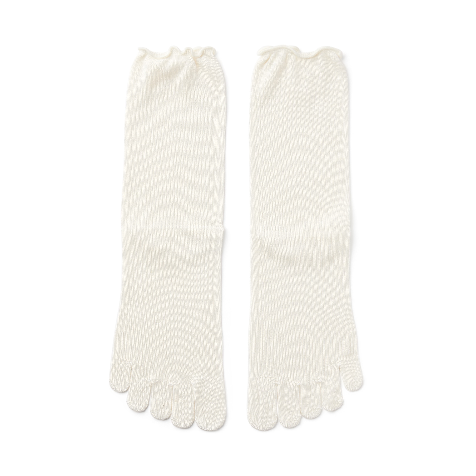 婦人　足なり直角　シルク混　５本指靴下