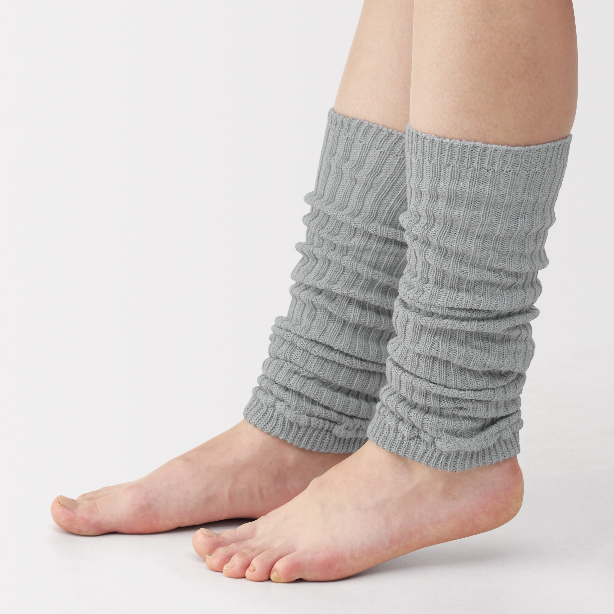 あったか綿　手にも使える　レッグウォーマー（ウール入り）