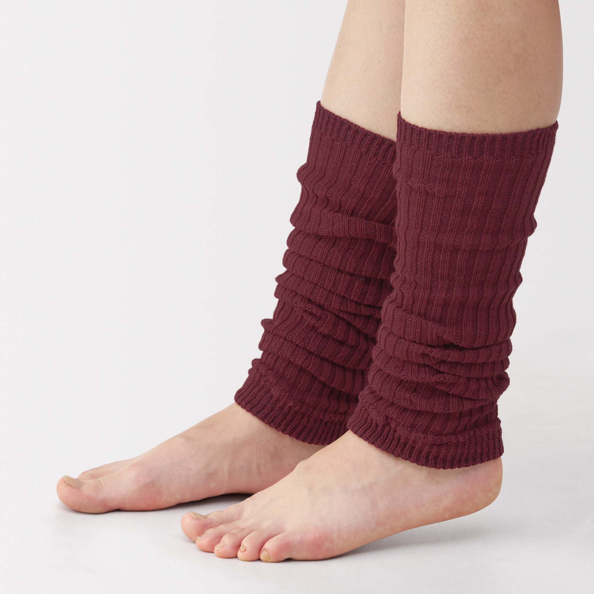 あったか綿　手にも使える　レッグウォーマー（ウール入り）