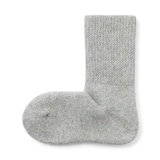 婦人　足なり直角　履き口やわらか　ウール混　ルームソックス