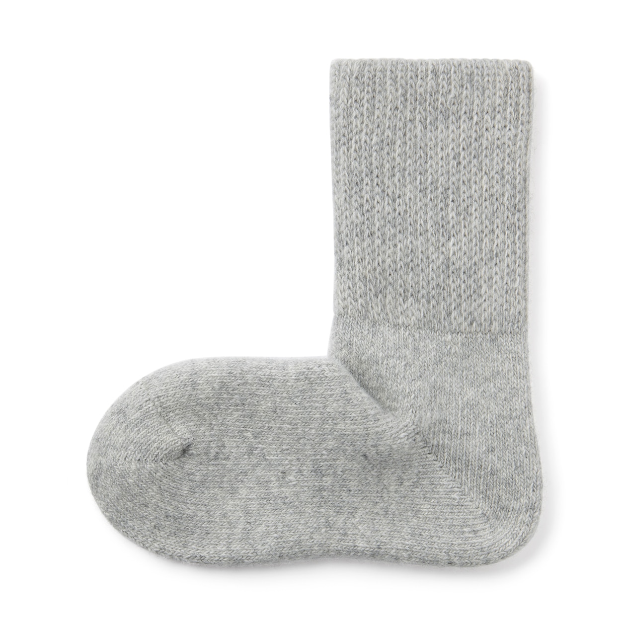 婦人　足なり直角　履き口やわらか　ウール混　ルームソックス