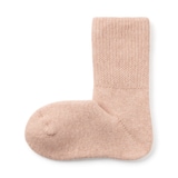 婦人　足なり直角　履き口やわらか　ウール混　ルームソックス