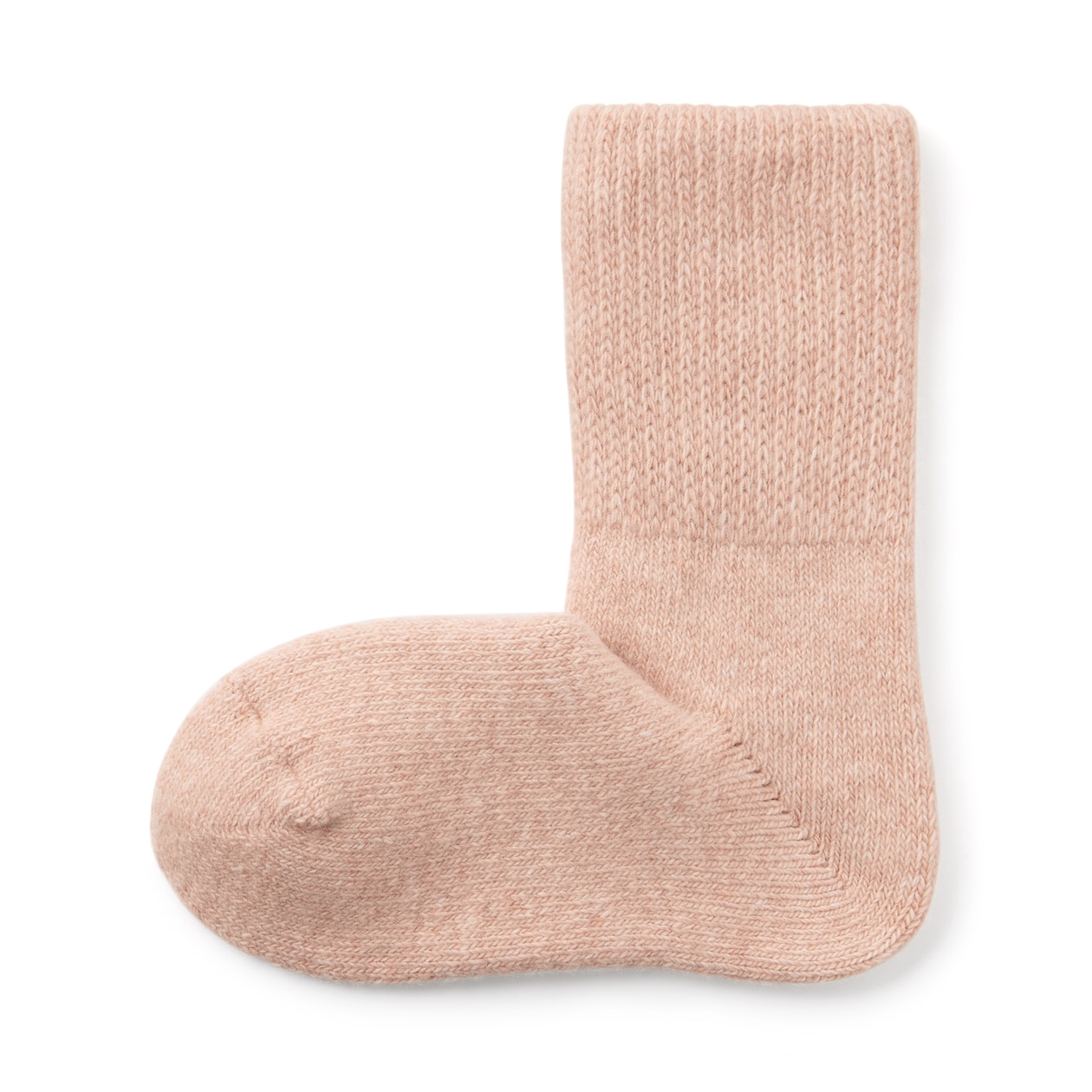 婦人　足なり直角　履き口やわらか　ウール混　ルームソックス