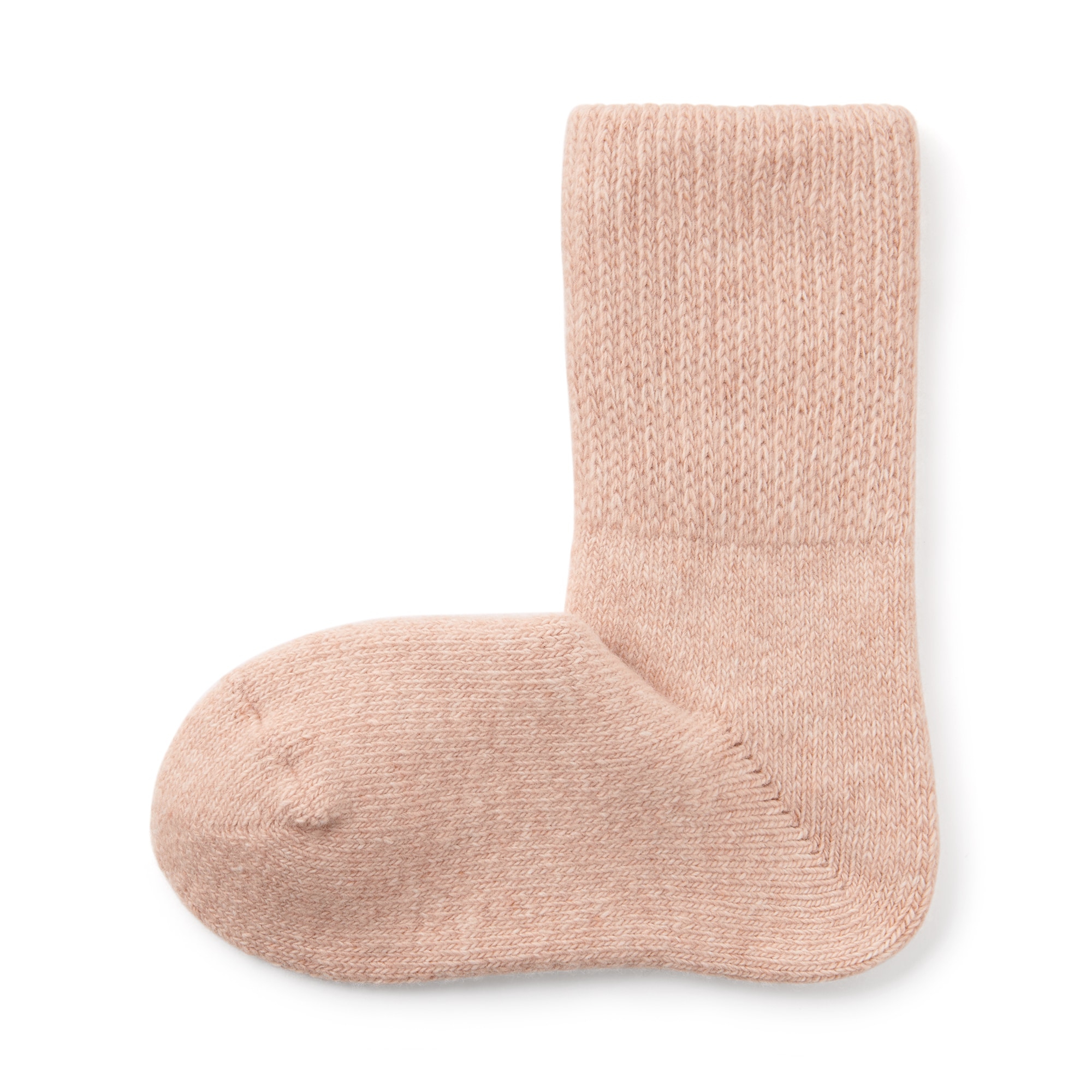 婦人　足なり直角　履き口やわらか　ウール混　ルームソックス