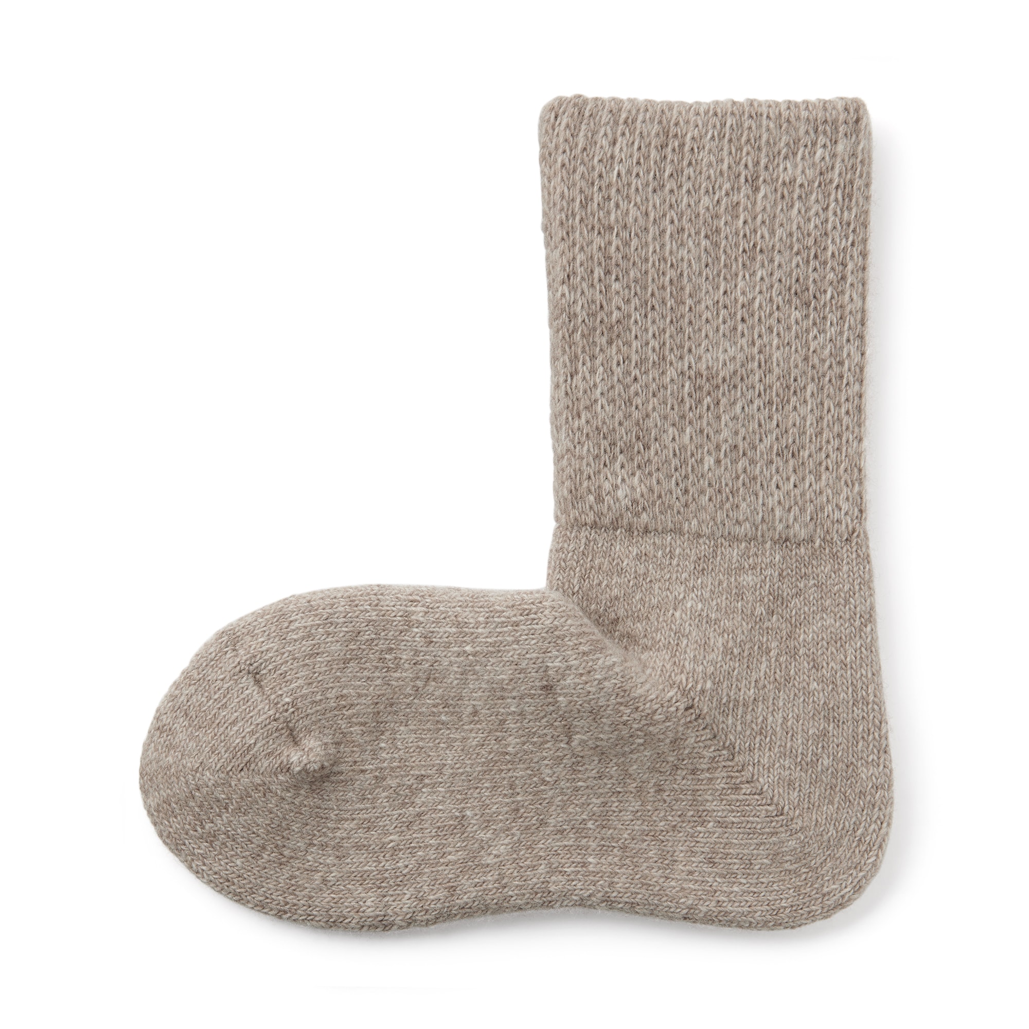 婦人　足なり直角　履き口やわらか　ウール混　ルームソックス