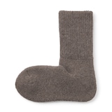 婦人　足なり直角　履き口やわらか　ウール混　ルームソックス