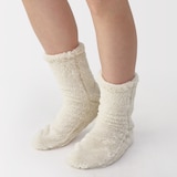 婦人　足なり直角　再生ポリエステル　ボアフリース　ルームソックス