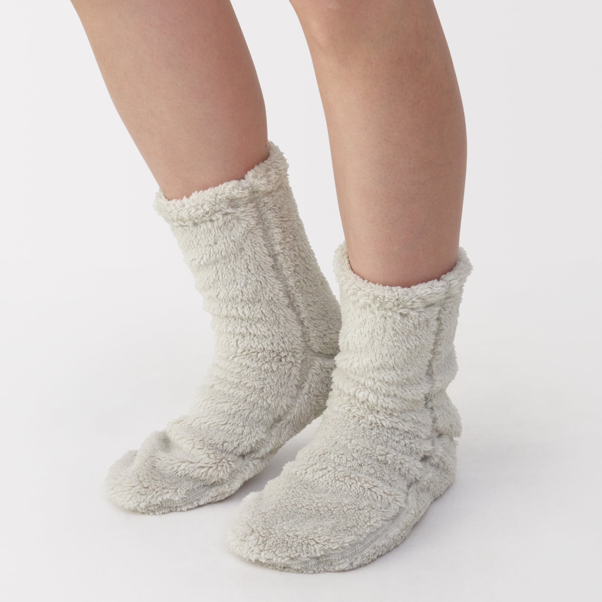 婦人　足なり直角　再生ポリエステル　ボアフリース　ルームソックス