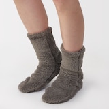 婦人　足なり直角　再生ポリエステル　ボアフリース　ルームソックス