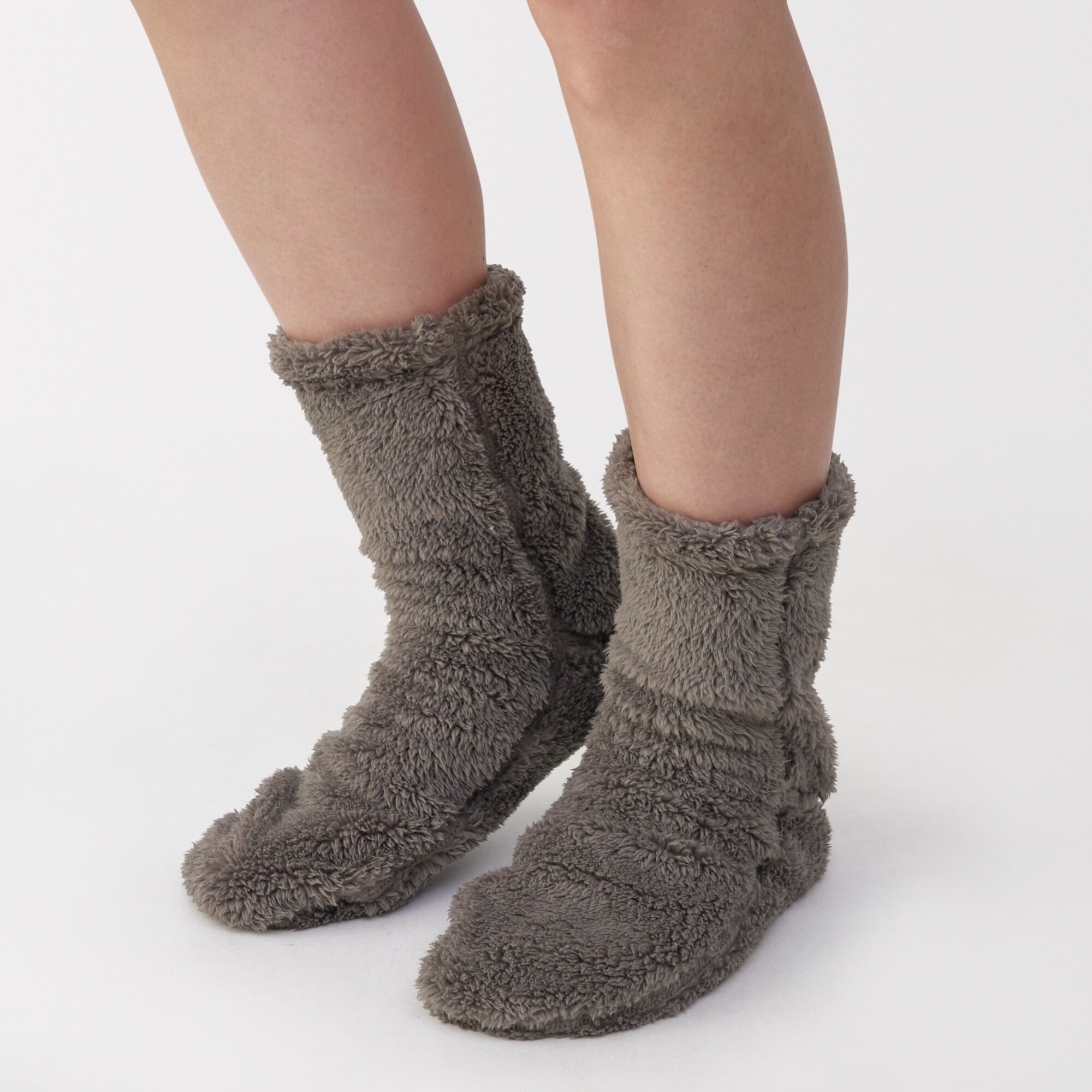 婦人　足なり直角　再生ポリエステル　ボアフリース　ルームソックス