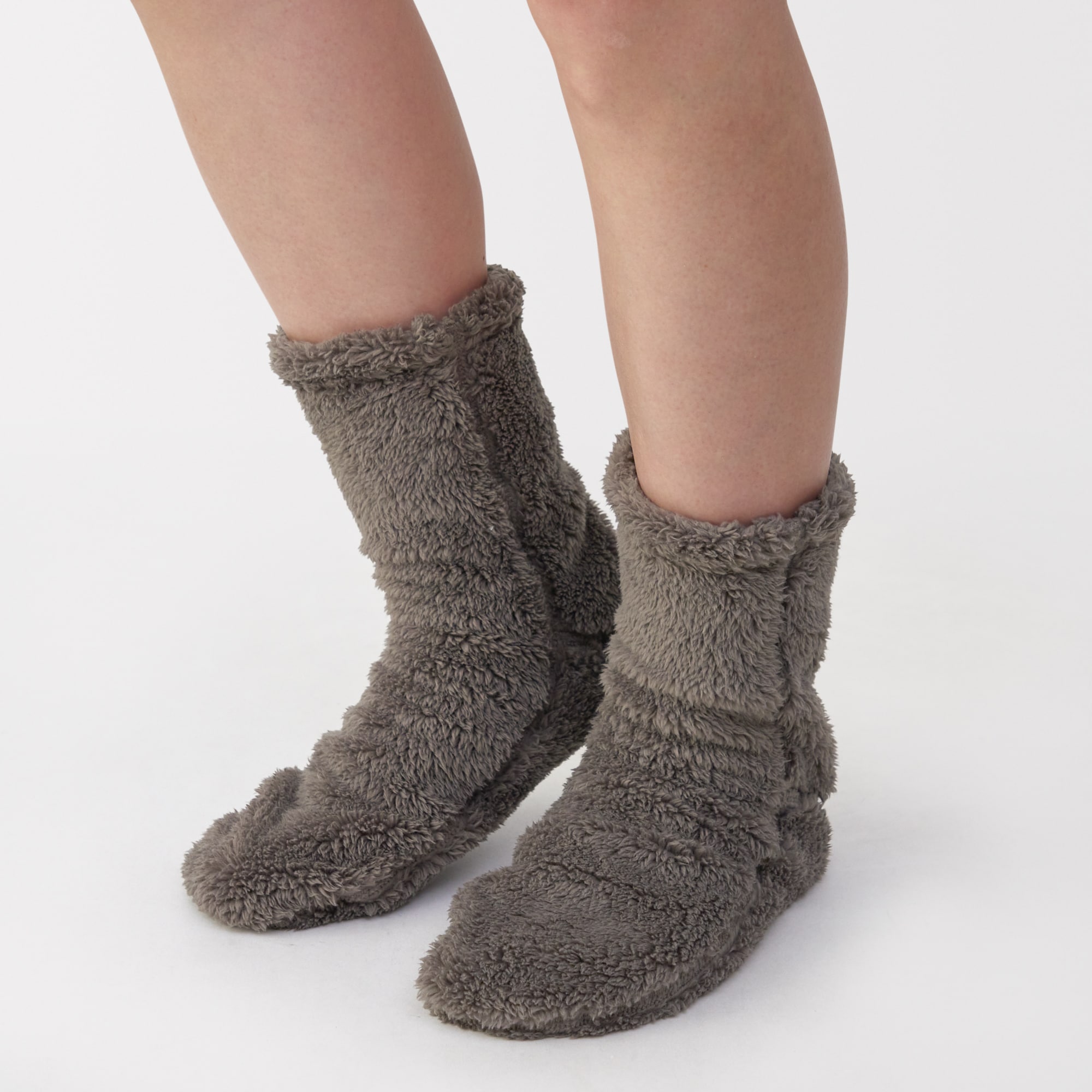 婦人　足なり直角　再生ポリエステル　ボアフリース　ルームソックス