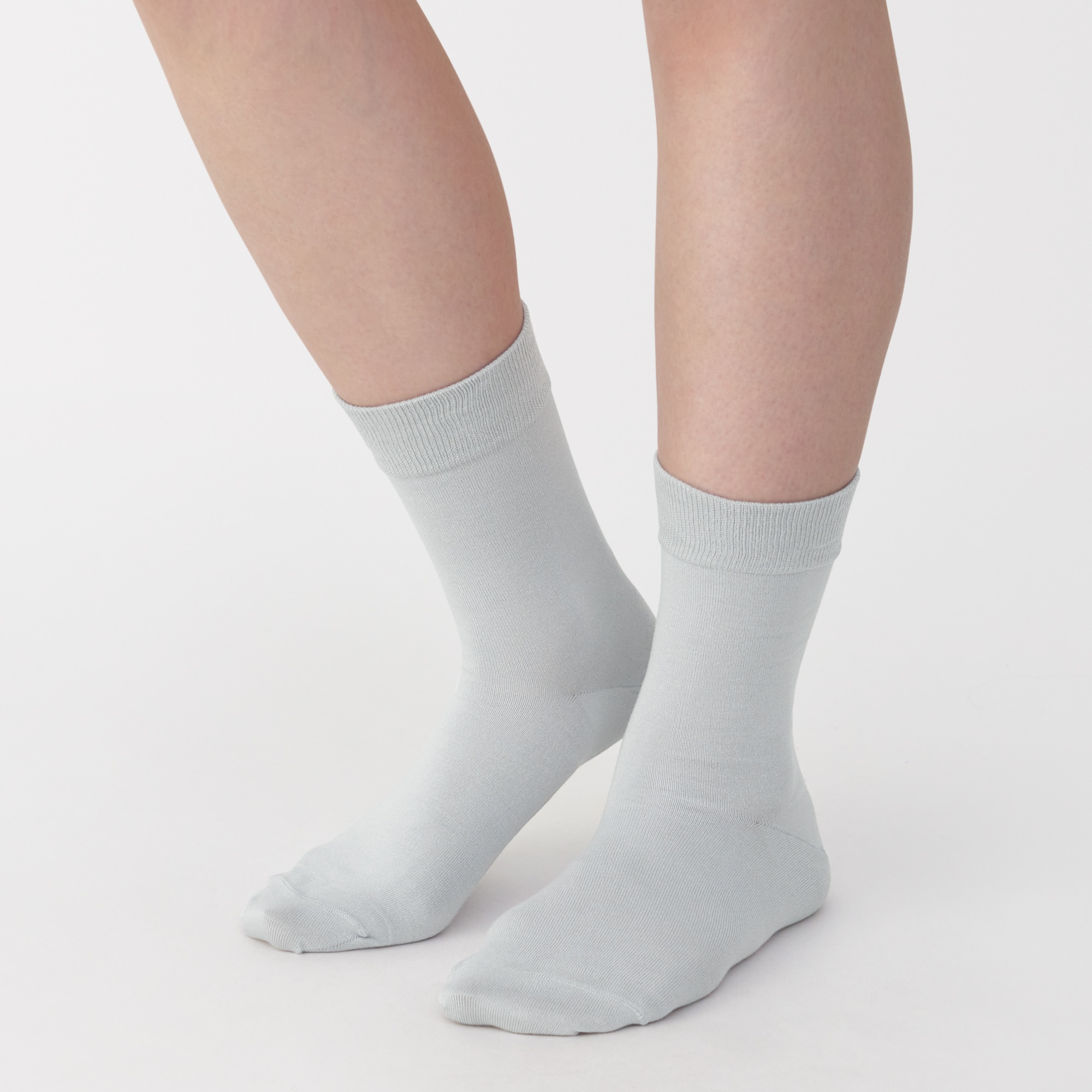 婦人　足なり直角　履き口やわらか　レーヨン混　薄手靴下