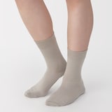 婦人　足なり直角　履き口やわらか　レーヨン混　薄手靴下