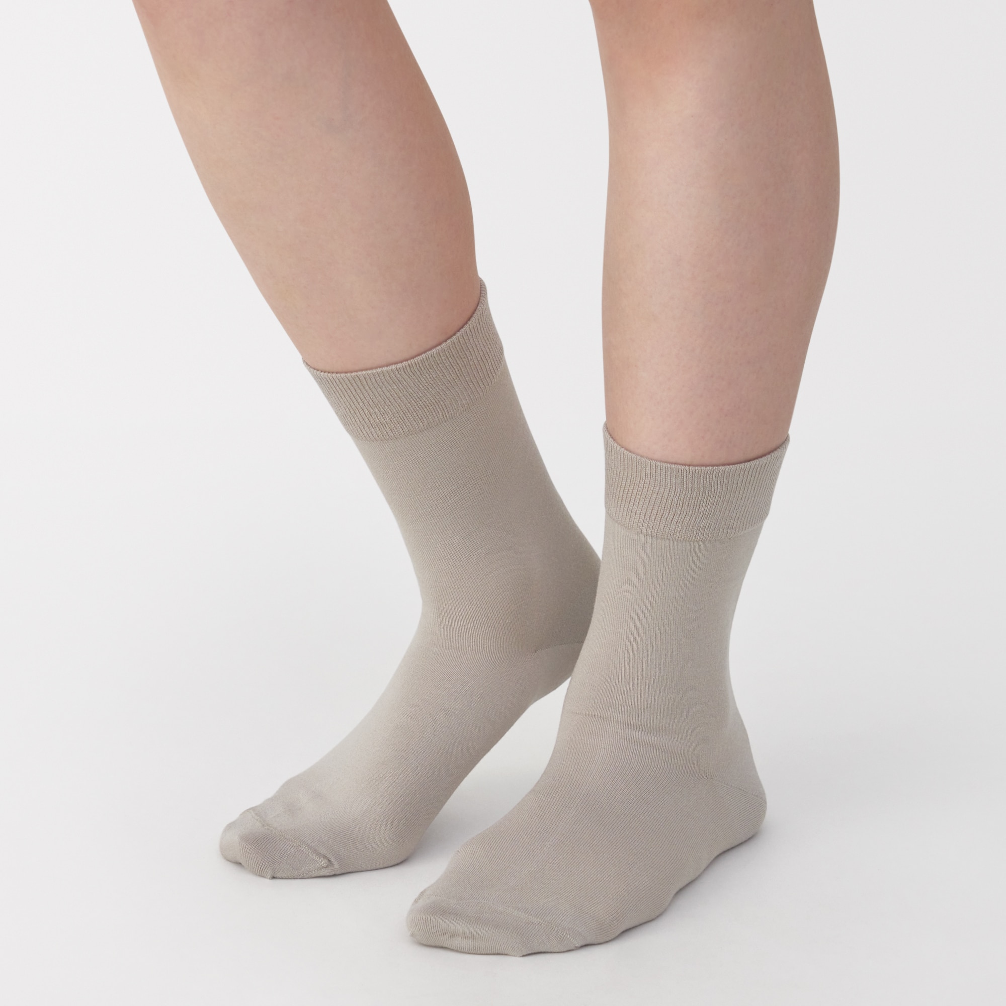 婦人　足なり直角　履き口やわらか　レーヨン混　薄手靴下