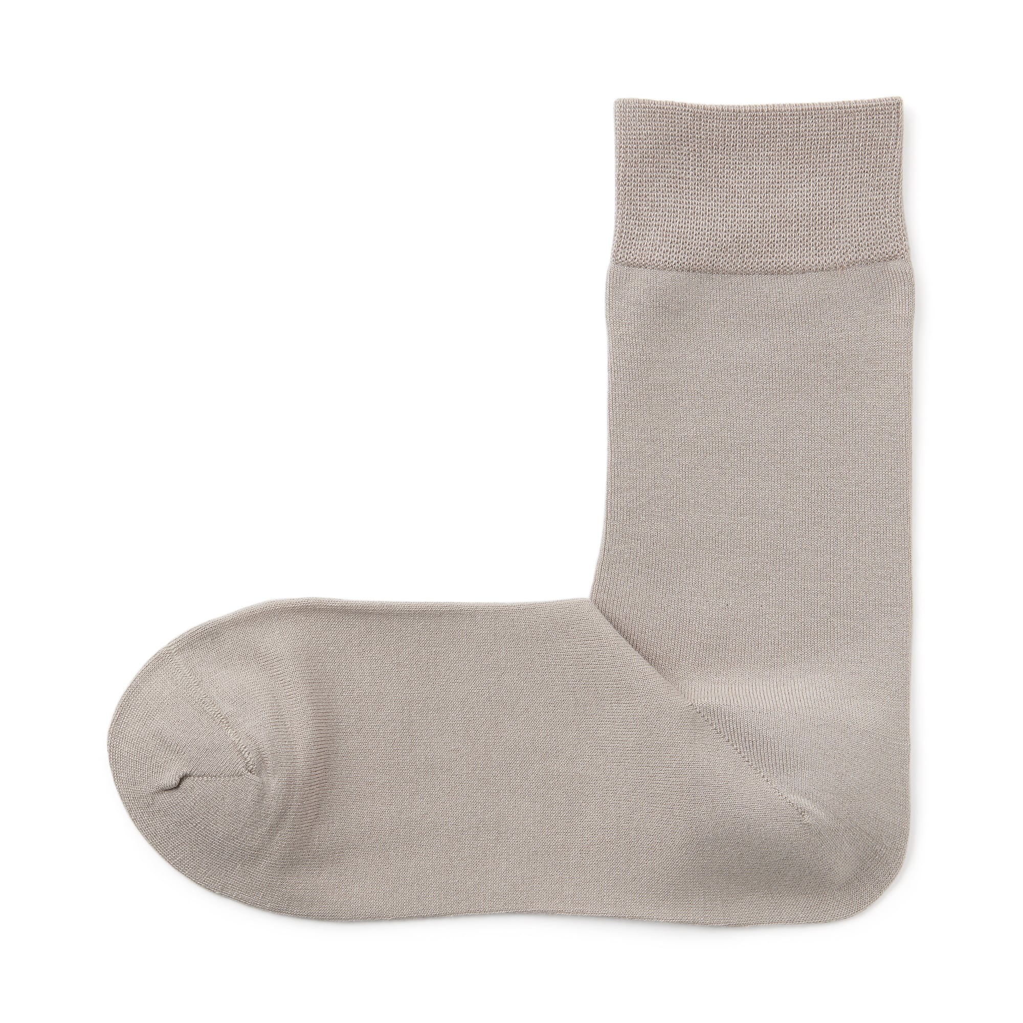 婦人　足なり直角　履き口やわらか　レーヨン混　薄手靴下