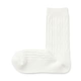 婦人　足なり直角　履き口やわらか　ケーブル柄靴下