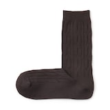 婦人　足なり直角　履き口やわらか　ケーブル柄靴下