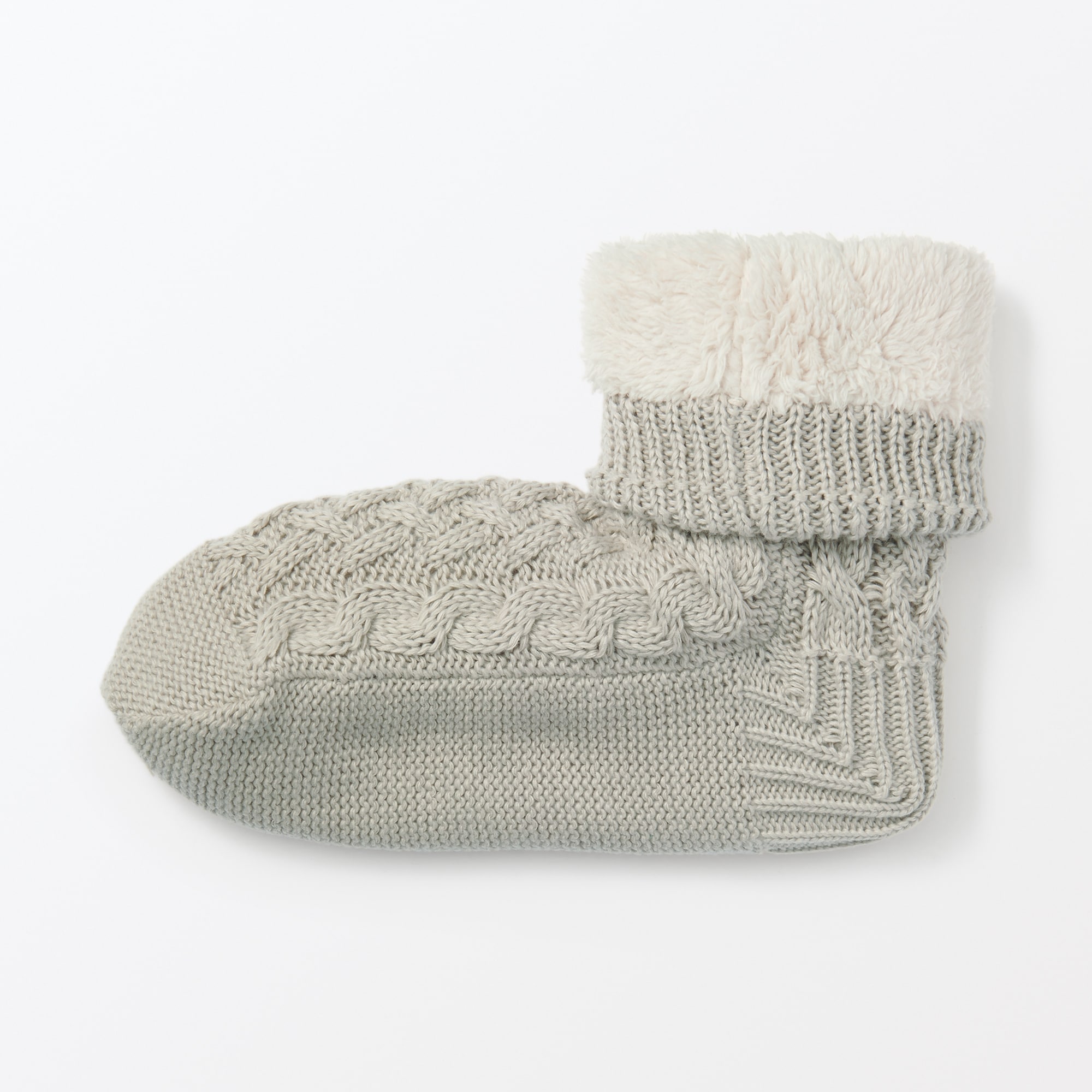 婦人　足なり直角　再生ポリエステル　内側ボア　ルームソックス