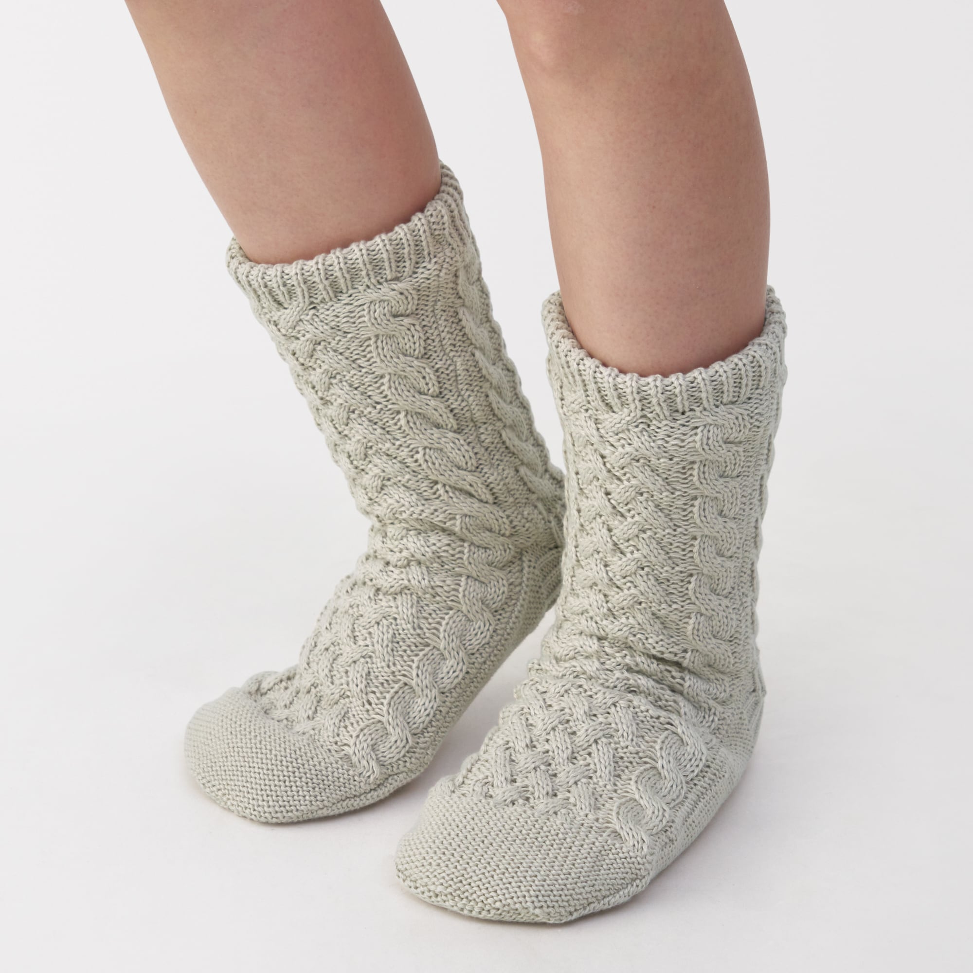 婦人　足なり直角　再生ポリエステル　内側ボア　ルームソックス