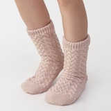 婦人　足なり直角　再生ポリエステル　内側ボア　ルームソックス