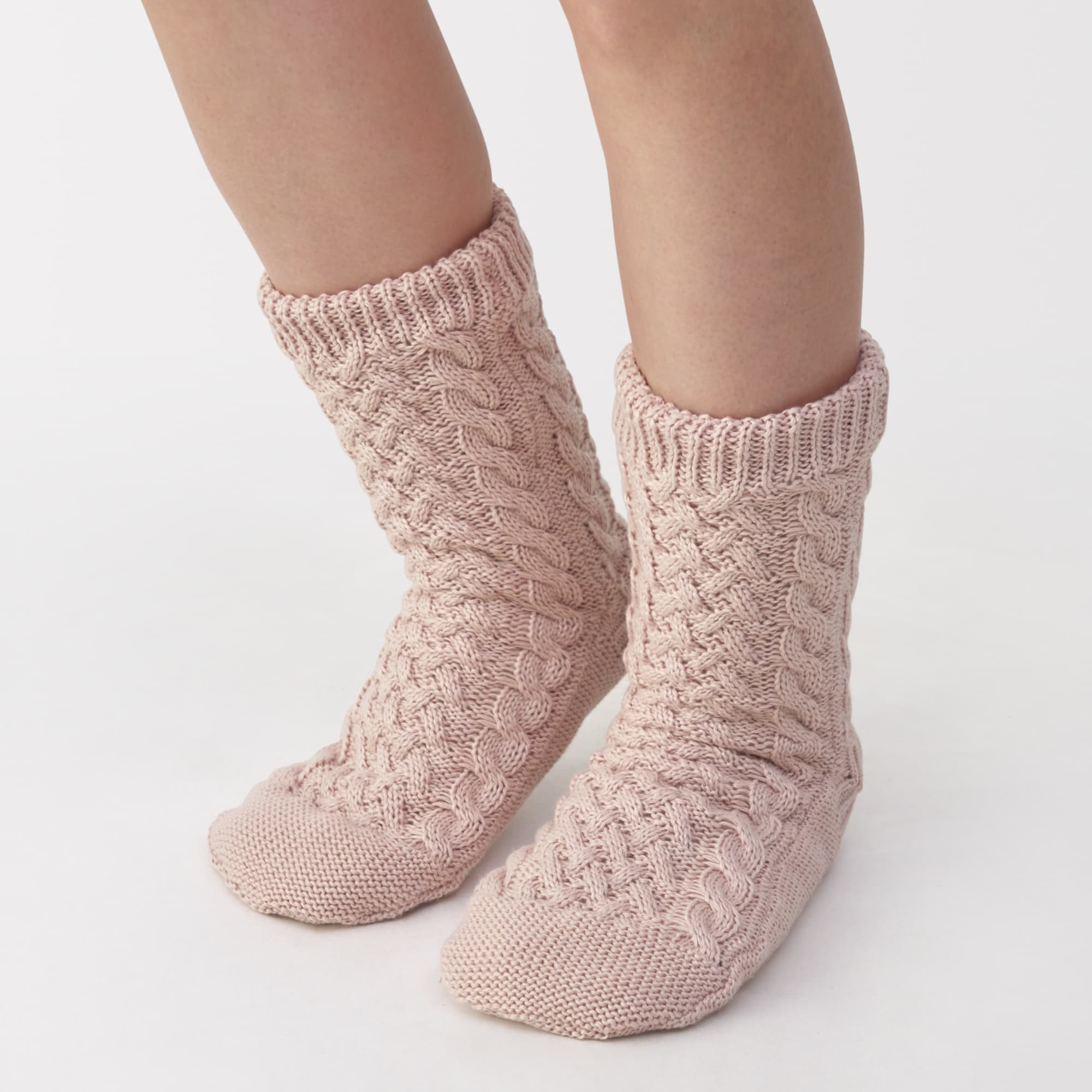 婦人　足なり直角　再生ポリエステル　内側ボア　ルームソックス