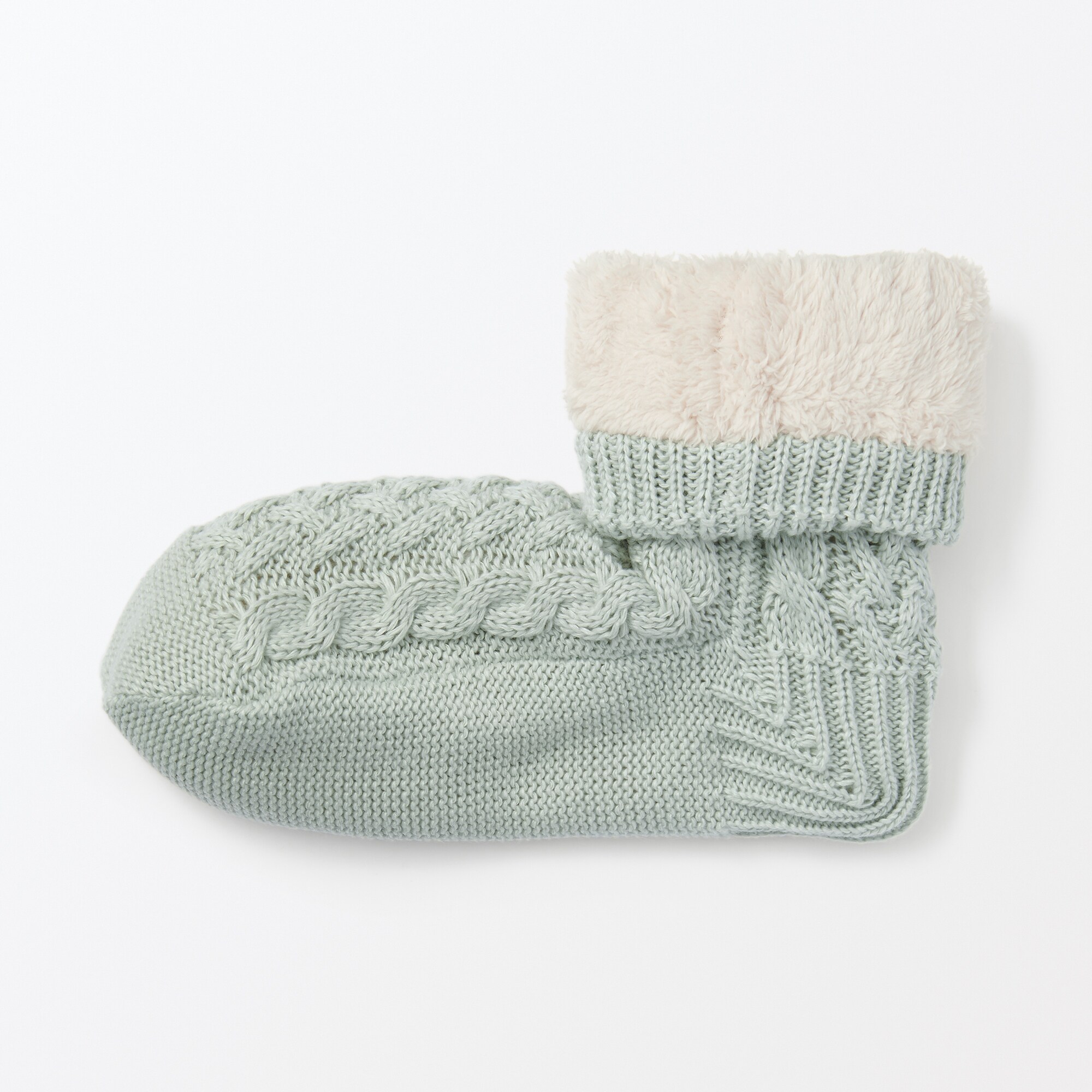 婦人　足なり直角　再生ポリエステル　内側ボア　ルームソックス