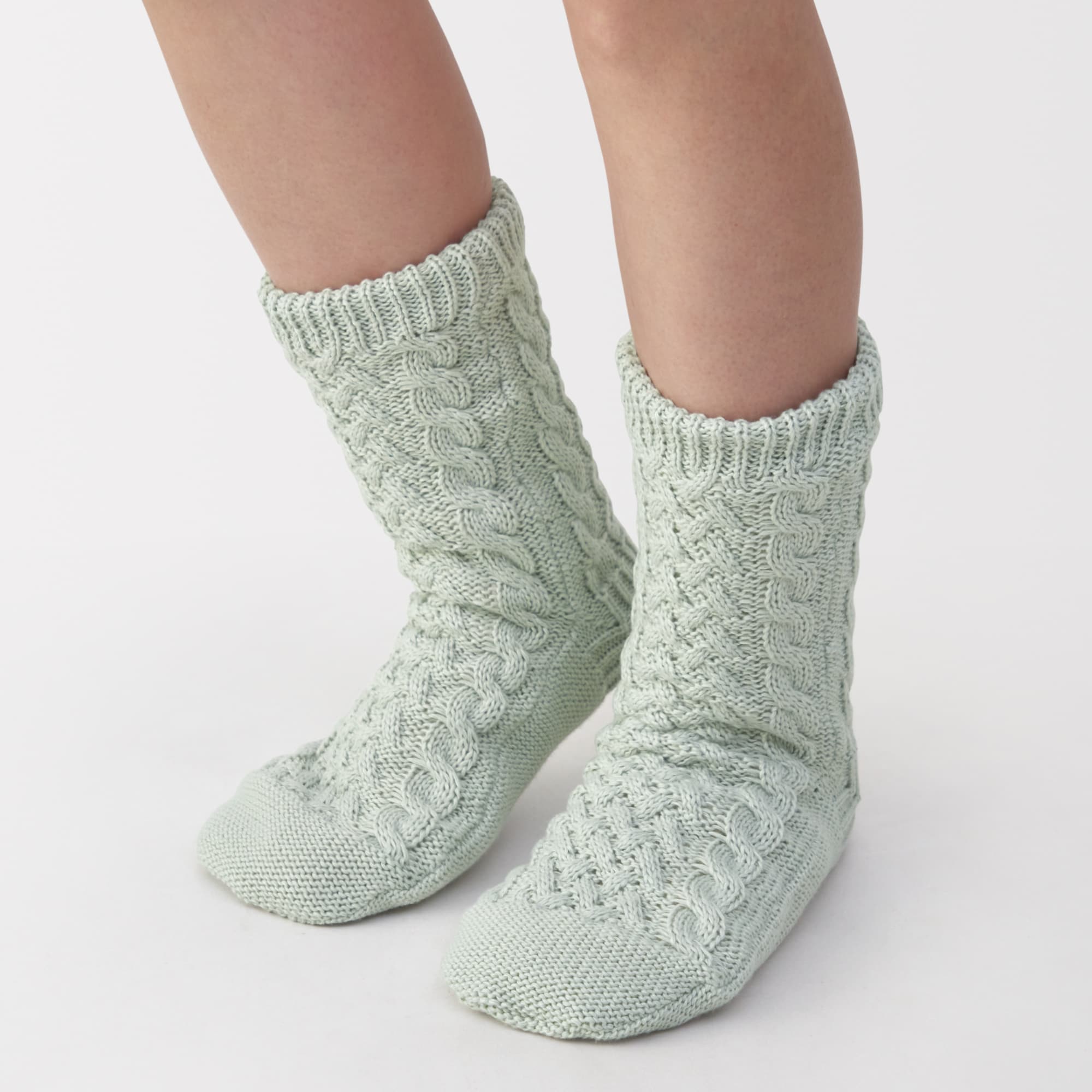 婦人　足なり直角　再生ポリエステル　内側ボア　ルームソックス