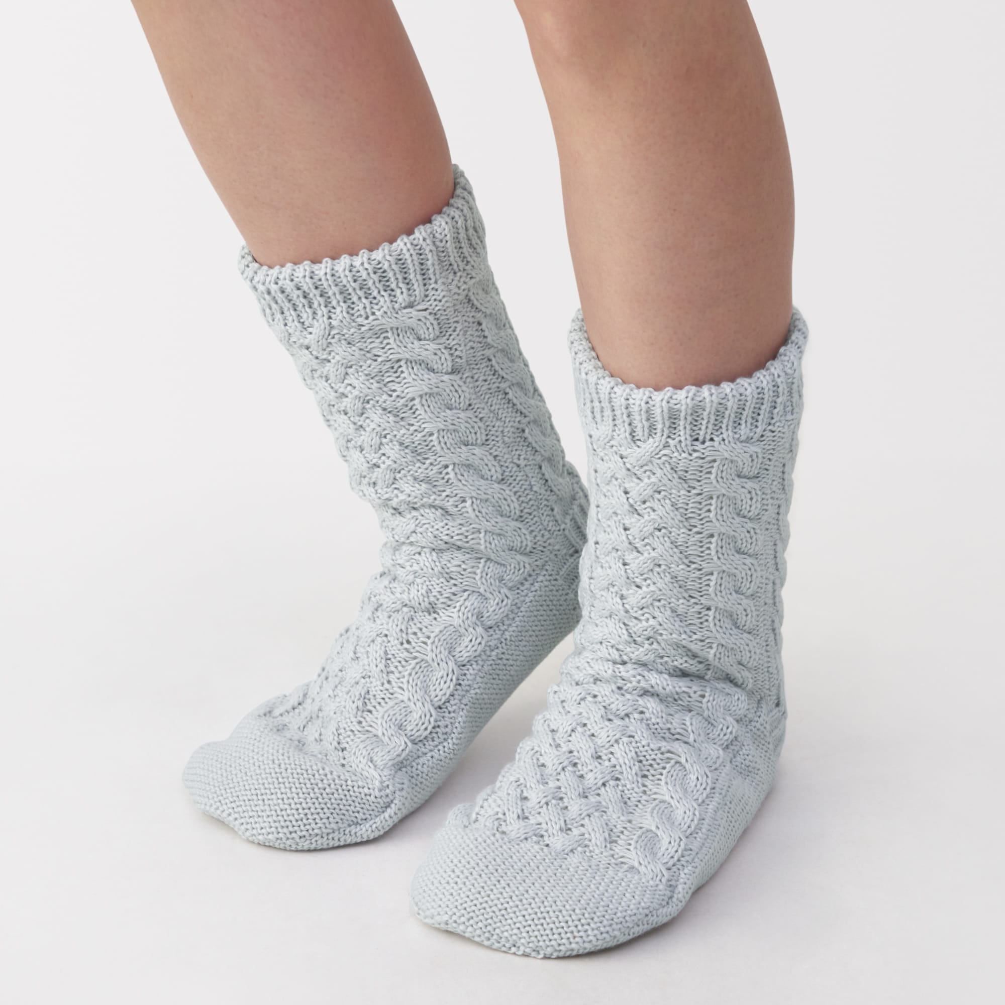 婦人　足なり直角　再生ポリエステル　内側ボア　ルームソックス