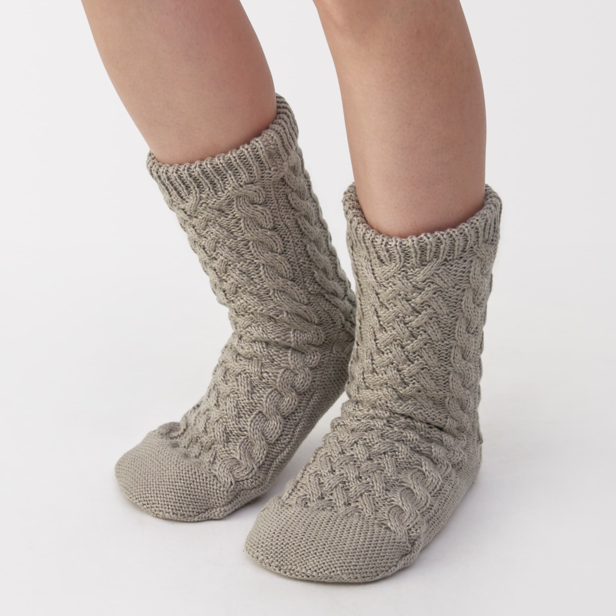 婦人　足なり直角　再生ポリエステル　内側ボア　ルームソックス