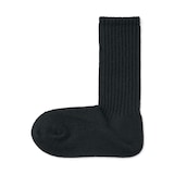 婦人　足なり直角　履き口やわらか　ふわふわリブ編み靴下