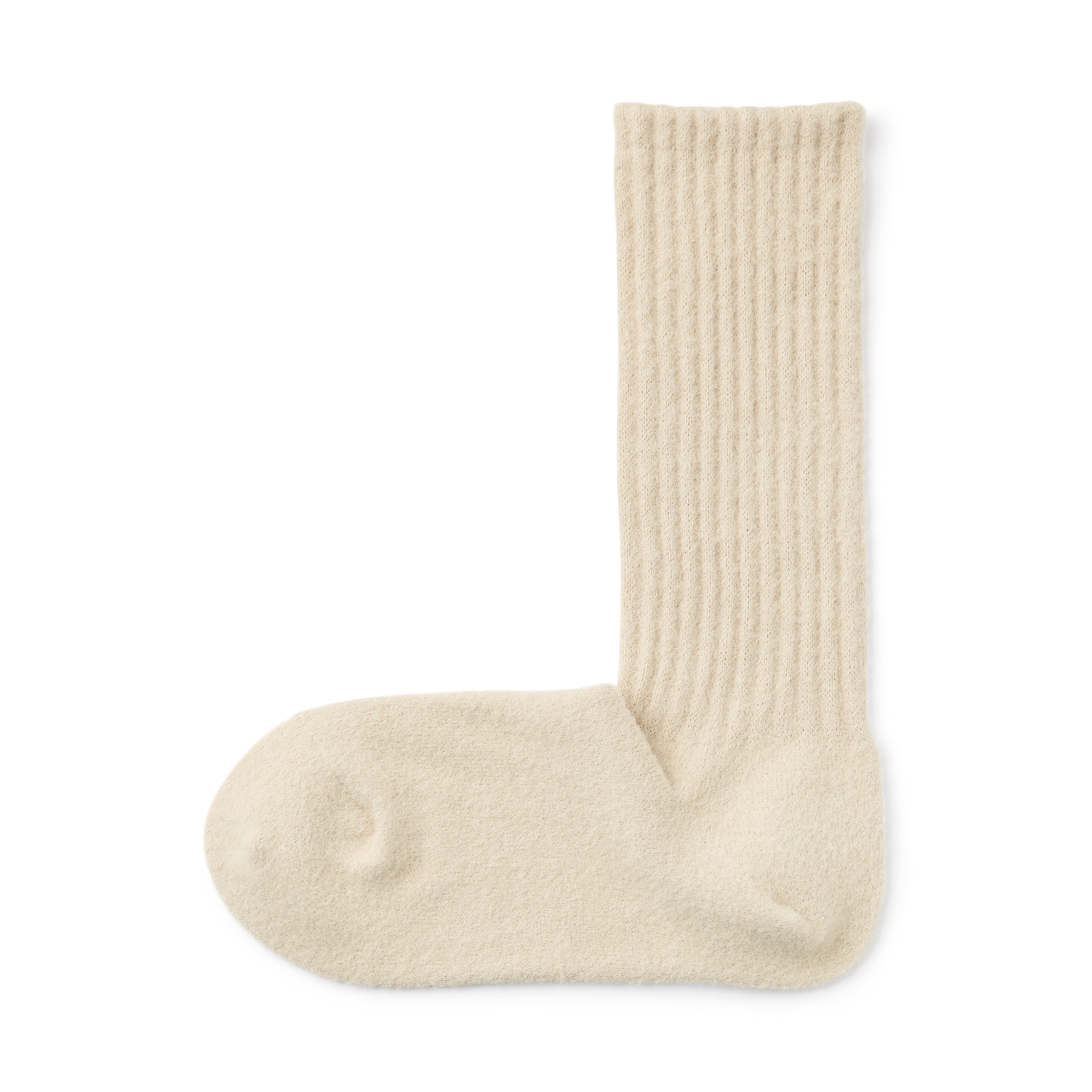 婦人 足なり直角 履き口やわらか ふわふわリブ編み靴下 | 無印良品