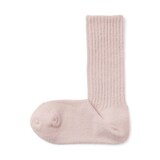 婦人　足なり直角　履き口やわらか　ふわふわリブ編み靴下