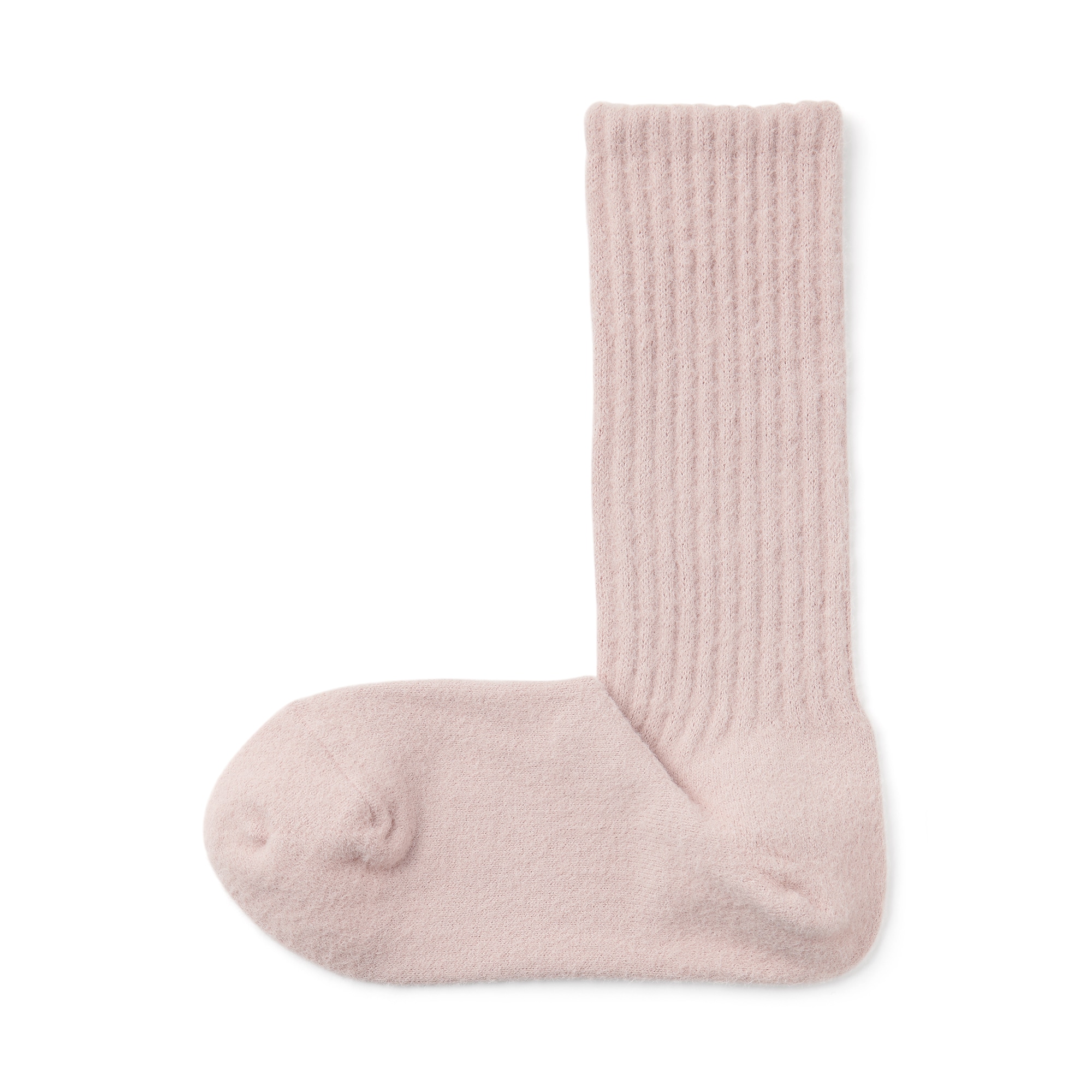 婦人　足なり直角　履き口やわらか　ふわふわリブ編み靴下