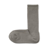 婦人　足なり直角　履き口やわらか　ふわふわリブ編み靴下
